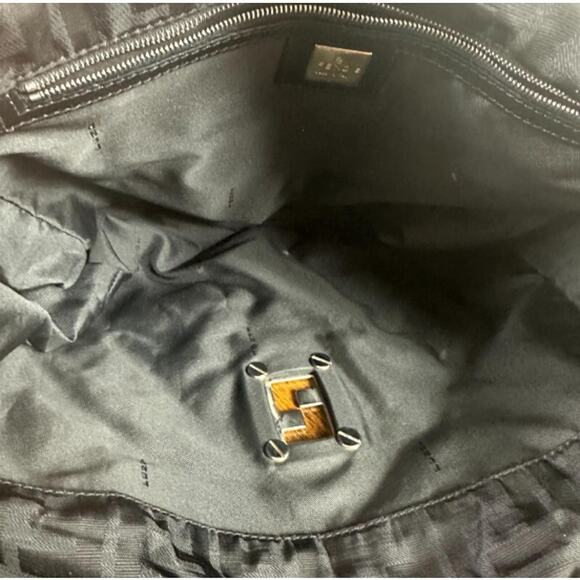 FENDI Fendi Zucca Signature FF Black Canvas Tote Shoulder bag (FFXX175) - Picture 11 of 14